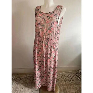 NWT Women's Agnes & Dora Pink Floral Maxi Dress Size XL Godiva